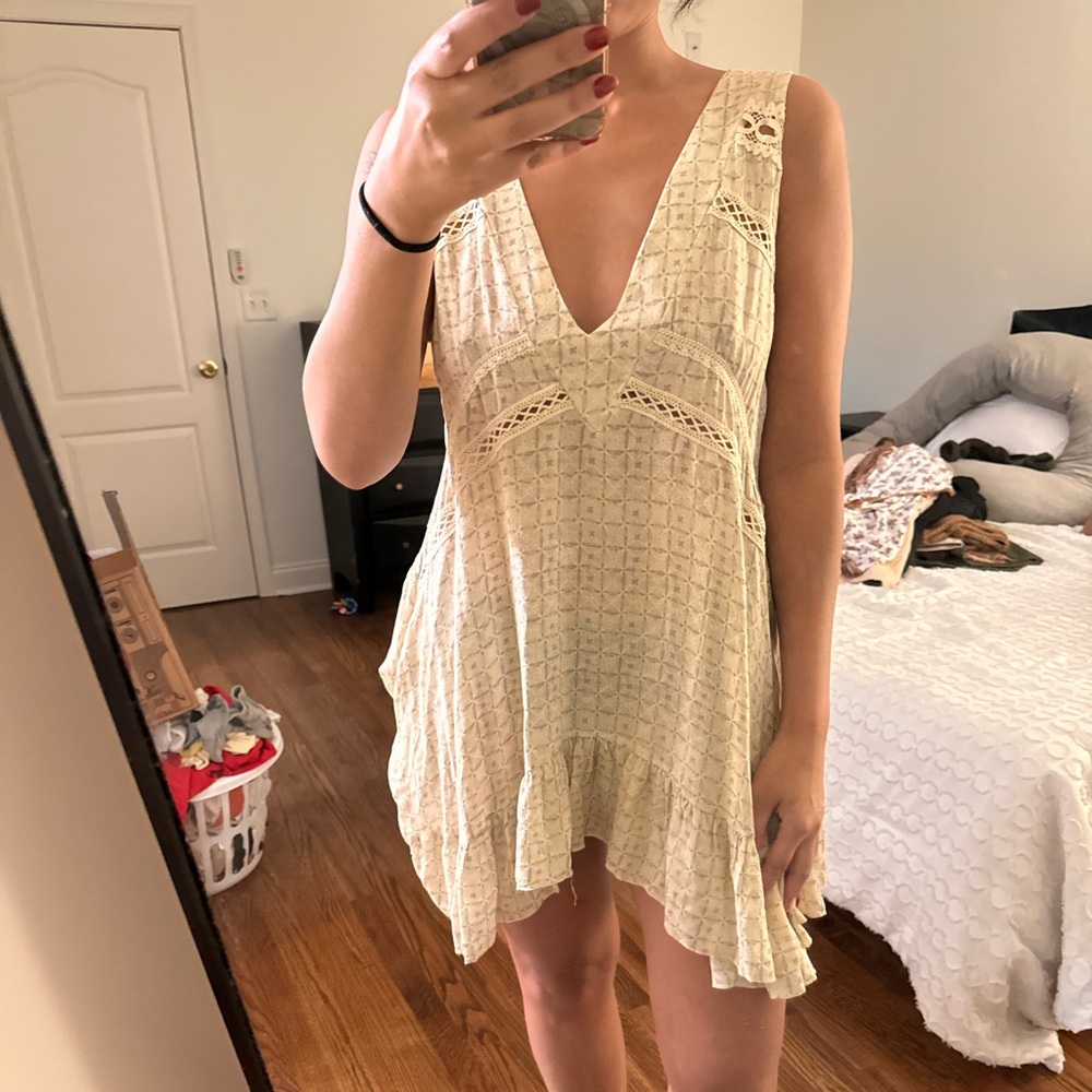 Free People Lace Trim Boho Mini - Medium